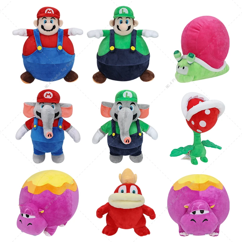 Cartoon Plush Toys Elephant Mario Luigi Balloon Mario Luigi Trottin' Piranha Plants Hoppo Snail Fire Spike Doll stuffed Toy role play game wooden simulation fire station doll house kids toy