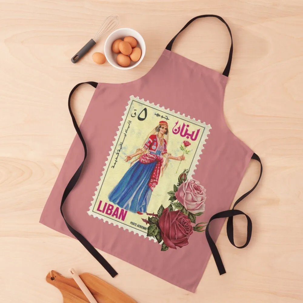 

Lebanese Costume Stamp Apron aesthetic uniforms woman useful things for kitchen Women kitchen apron