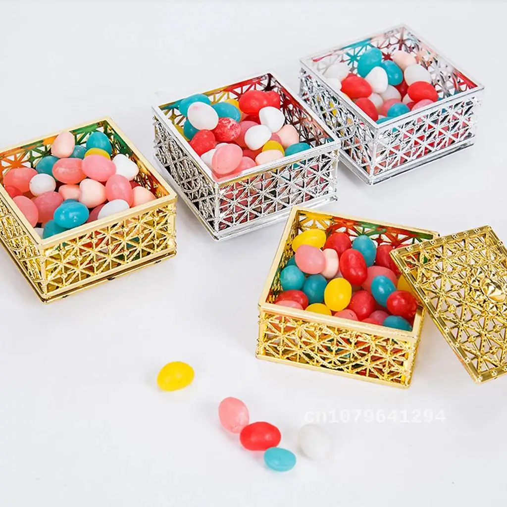 

12pcs Pack of Delicate Candy Box Gift Box in Gridding Shape for Wedding Favor