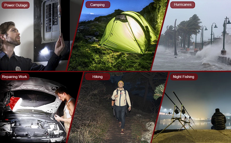 2400LM LED Camping Lantern for Milwaukee m18 Battery 24W LED Work Light for Car