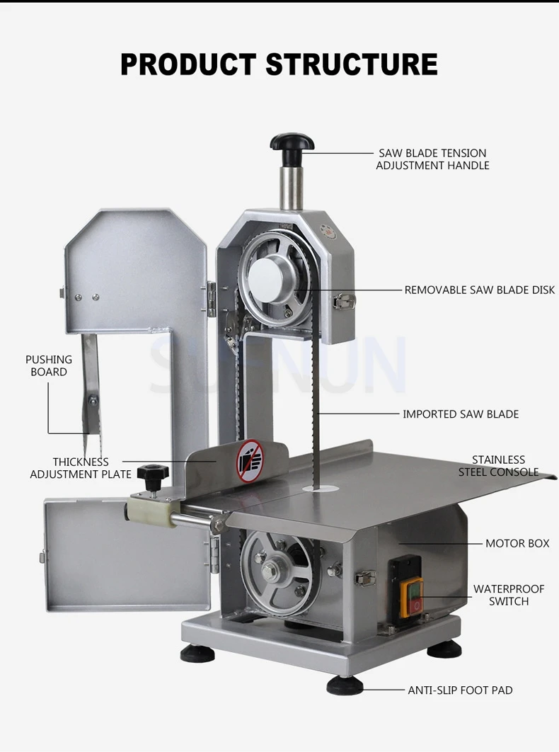 Description Picture 3 of itemElectric Bone Saw Cutting Machine Food Processor Commercial Desktop Electric Bone Saw Cutter Bone Cutter Small Bone With 2 Saws