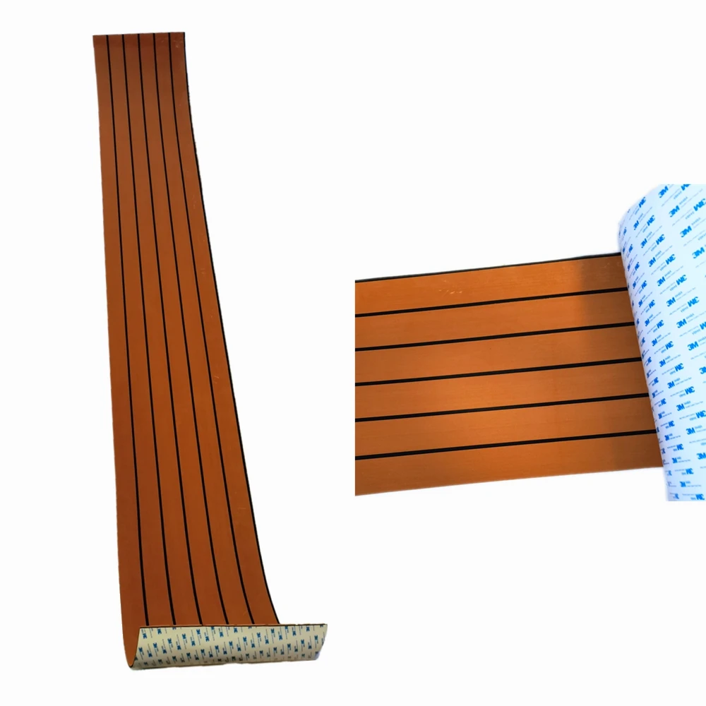 보트 서핑보드 디럭스 바닥 매트, EVA 티크 데크 트랙션 패드, SUP 카케이, 자체 접착, 6mm 두께 