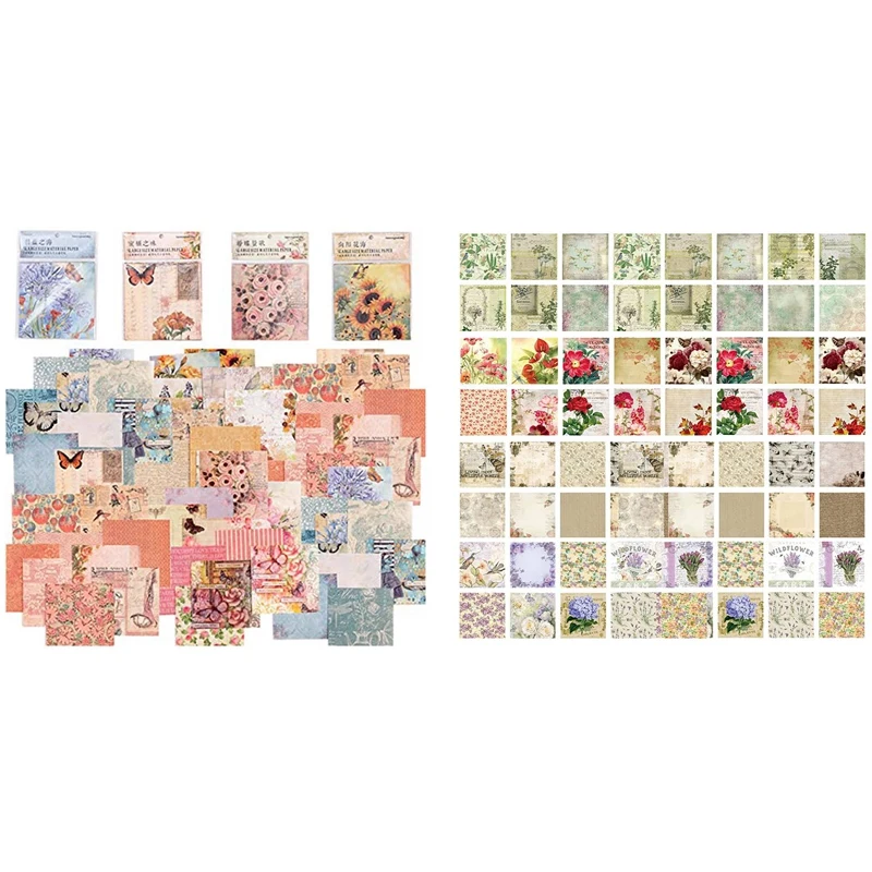 Nieuw-120 Pcs Deco-Papieren Voor Scrapbooking, 5,5X5,5 Inch Vintage Decoupage Papieren Junk Journal-Benodigdheden