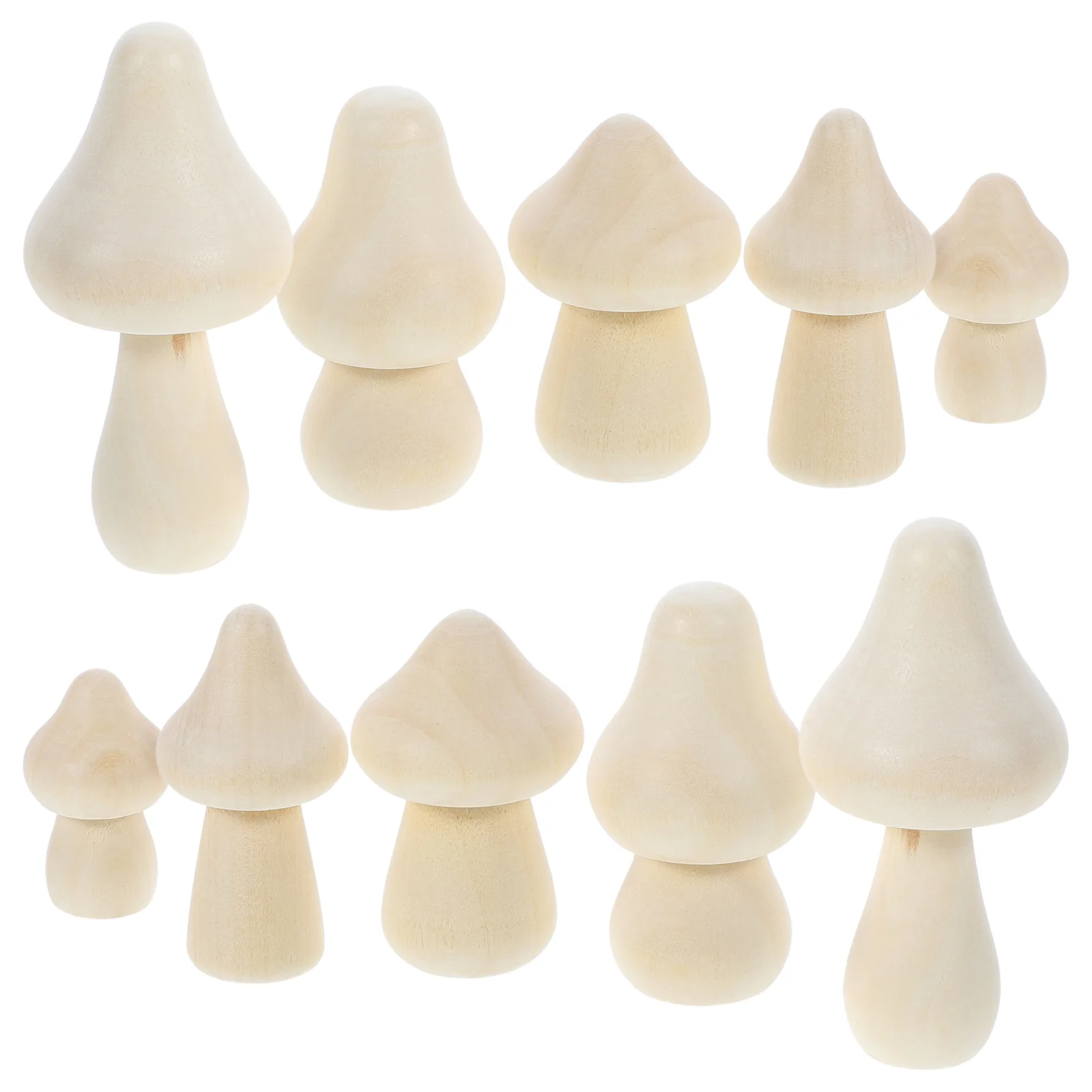 

20pcs Small Mushroom Ornaments Unpainted Mushroom Decors Tiny Mushroom Wooden Crafts