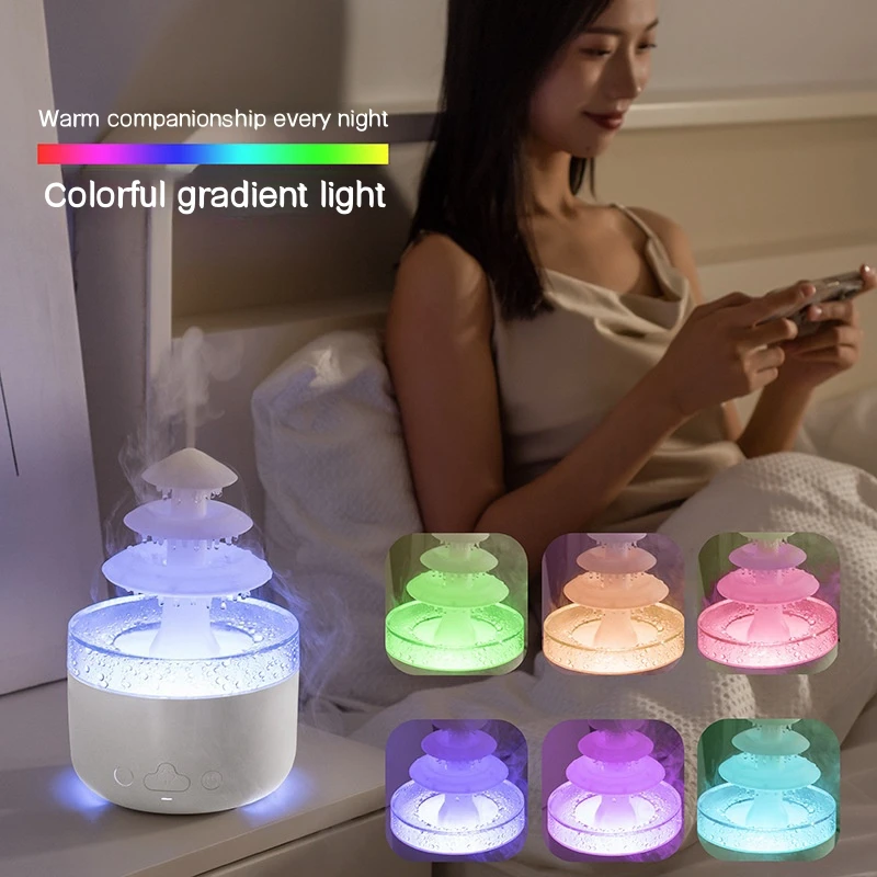 

Relax Cloud Rain Diffuser Humidifier Raindrop Aroma Essential Oil Machine Remote Control Ultrasonic Humidification Colorful Lamp