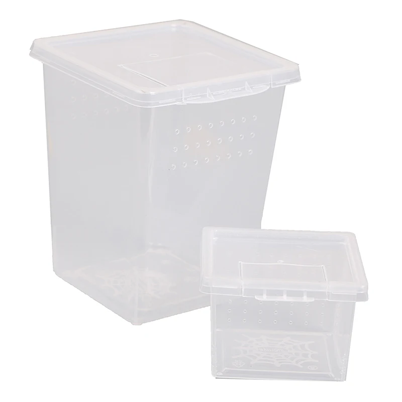 1 Pc Plastic Transparent Insect Spider Habitat Feeding Box Case Container Tank Transport Case Hatching Tank 6
