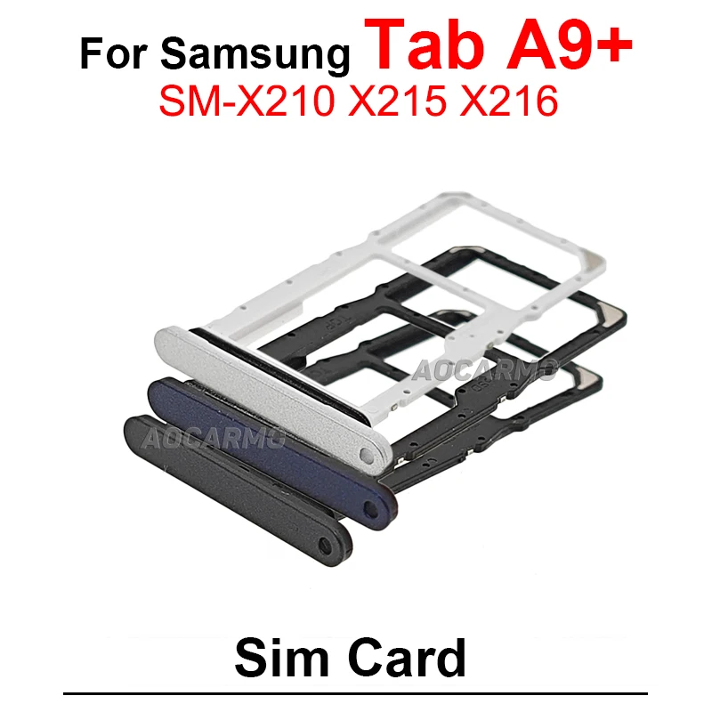 삼성 갤럭시 탭 A9 플러스 A9 + Sim 트레이 홀더 소켓 슬롯 SM- X210 X215 X216B X115 수리 부품에 대한 Sim 카드 교체 부품