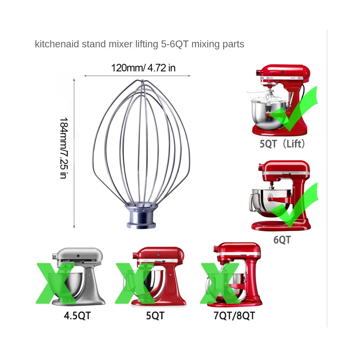 

Replacement Assecories for Kitchenaid Mixer for KitchenAid 5-6QT Tilt-Head Stand Mixers Kitchenaid Paddle Attachment