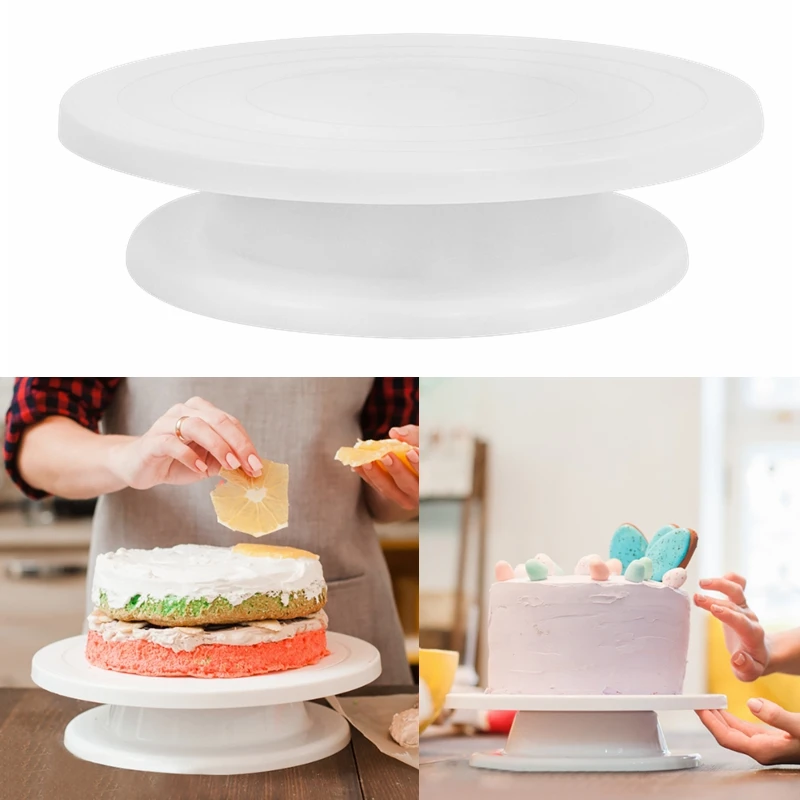 28CM ROTATING CAKE ICING DEOCRATING REVOLVING KITCHEN DISPLAY STAND  TURNTABLE