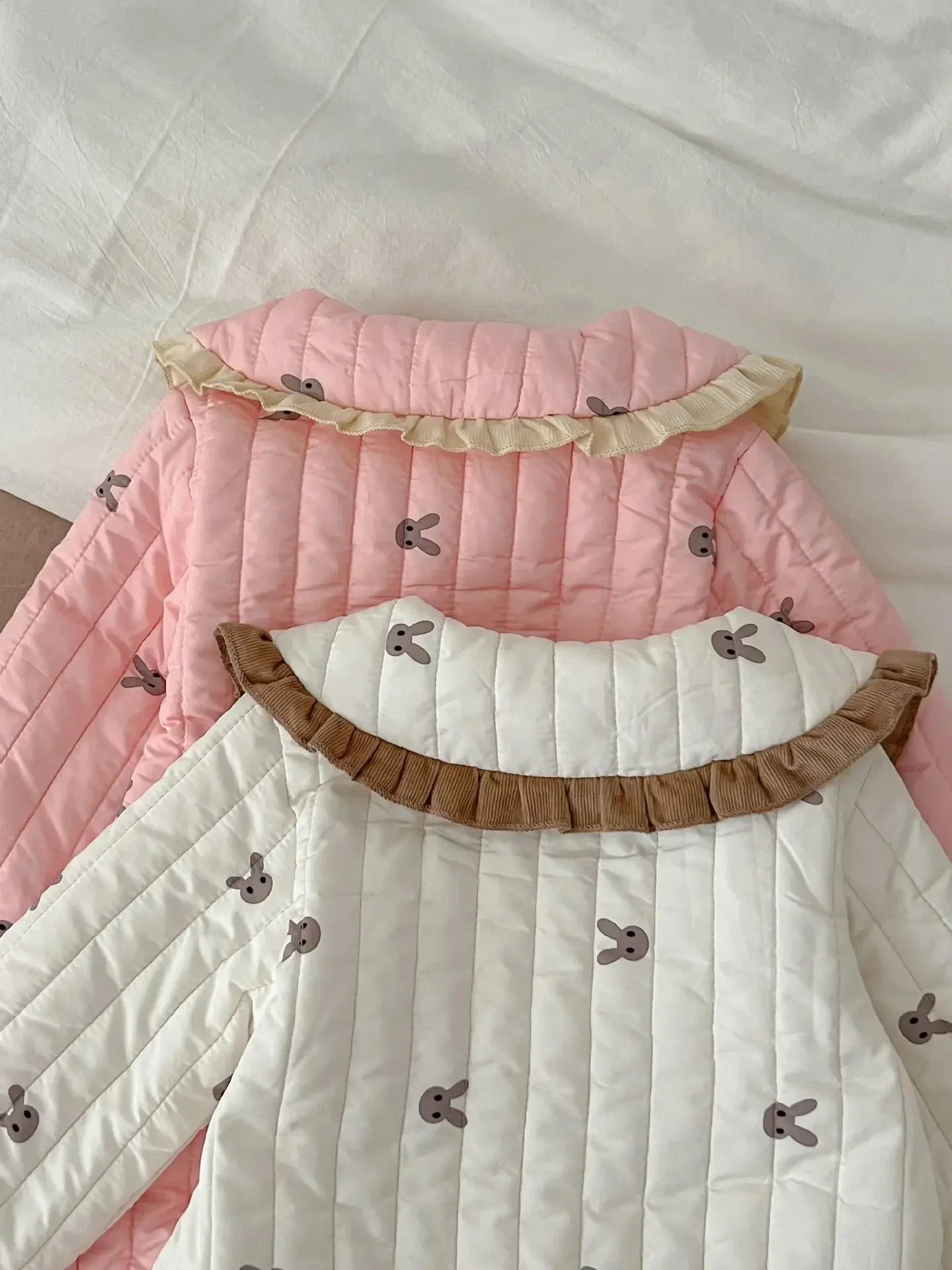 Winter Newborn Infant Baby Girls COTTON Bow Thick Flounce Romper Kids Rabbit Onepiece Fashion Baby clothing