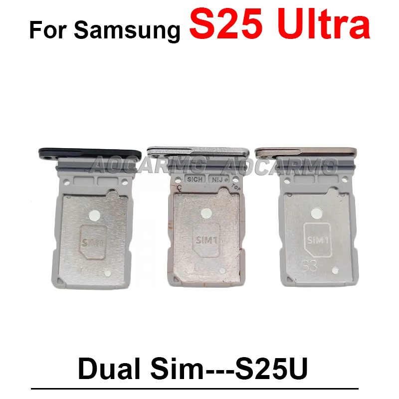 삼성 갤럭시 S25U S25 울트라 Sim 트레이 홀더 소켓 슬롯 수리 교체 부품에 대한 Sim 카드