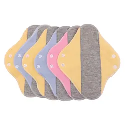 Eco - Friendly Reusable Menstrual Cloth Pads - Soft Graphene Sanitary Napkins, 6 - Pack, 23CM (6Pcs - random color)