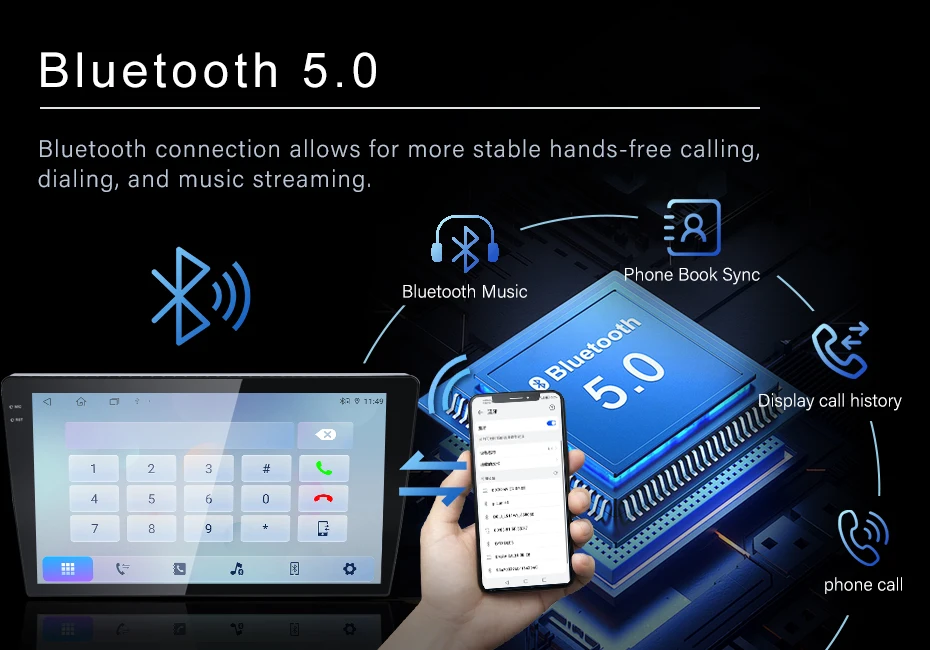 1DIN android13 2K 360 Panorama Car Radio 7/9/10inch Universal Host Players Topwa
