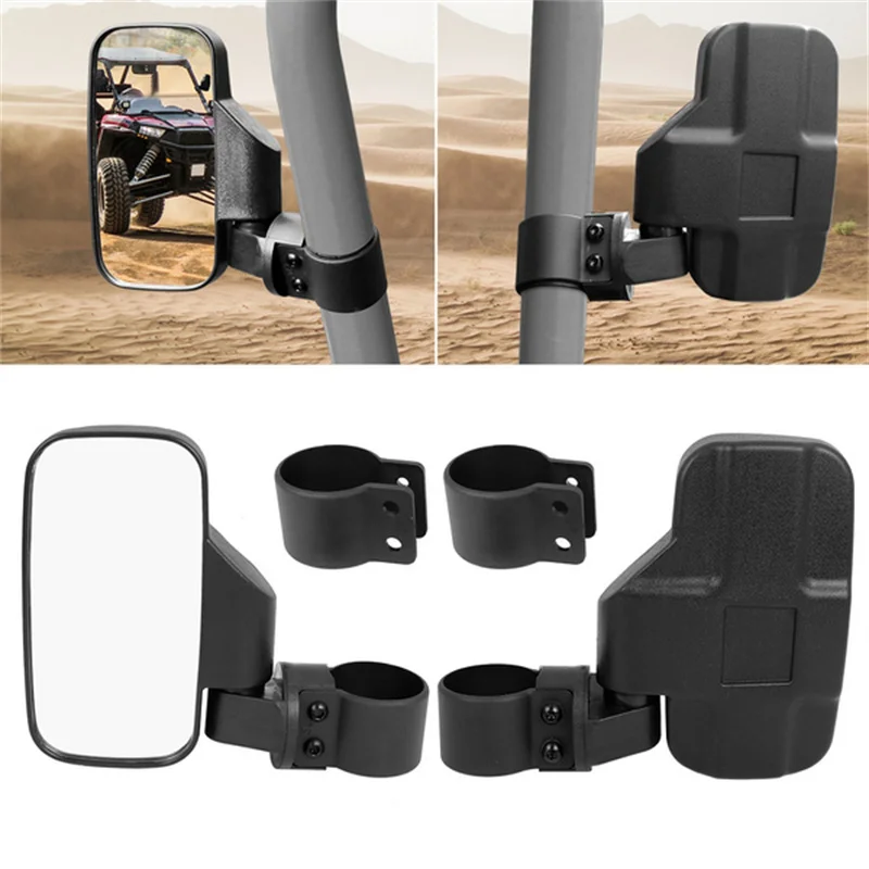 

1pair Universal Rearview Mirrors Shockproof Side Mirror with 1.75" and 2" Roll Cages for UTV ATV Motorcycle Off-road Vehicle