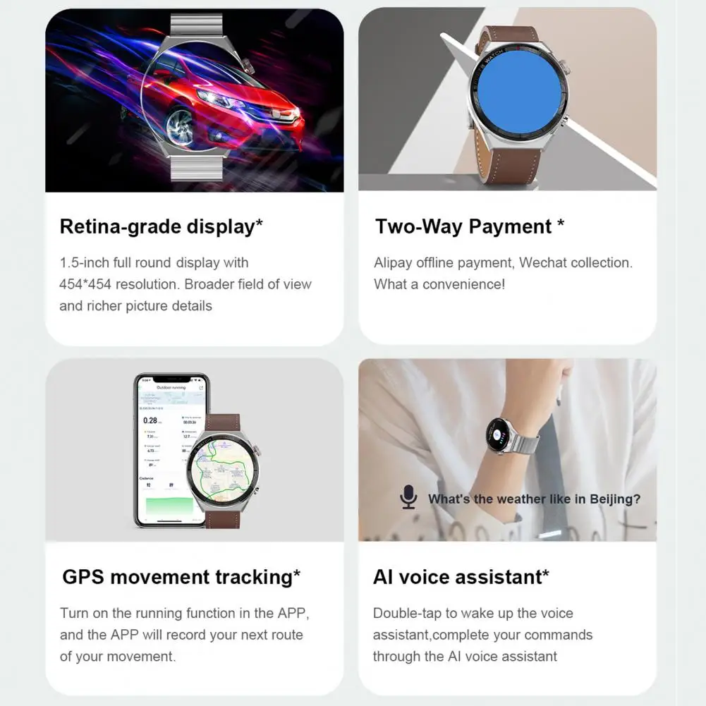 

Magnetic Charging Electronic Watch Rechargeable Multi Sports Modes Fashionable Women Men BT Calling NFC GPS Smart Wristwatch