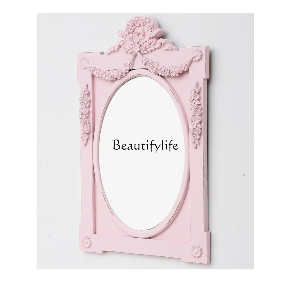 

Косметическое зеркало во французском стиле ретро в стиле принцессы, украшение на стену, реквизит для фотосъемки