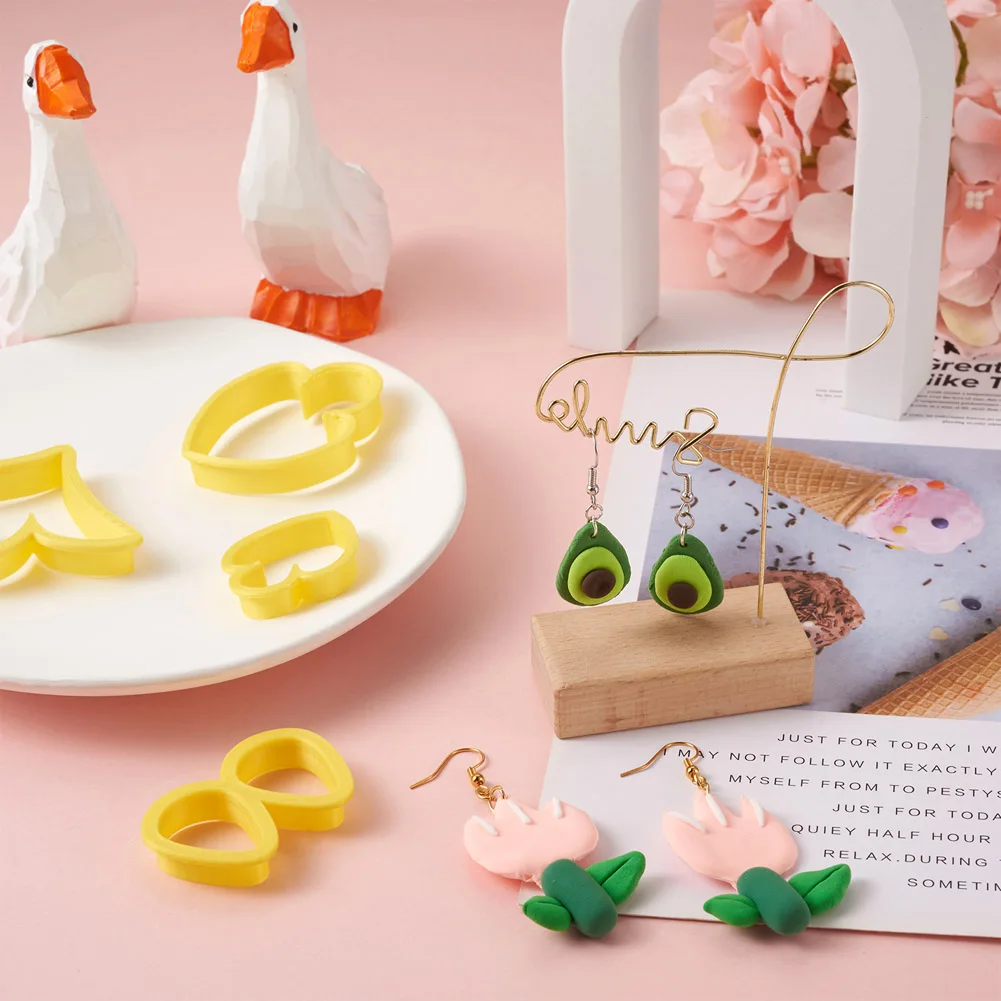 Kissitty Yellow Plastic Cutting Dies Set Earring Making With Earring Hooks Jump Rings for Necklaces Bracelets Earrings Gift
