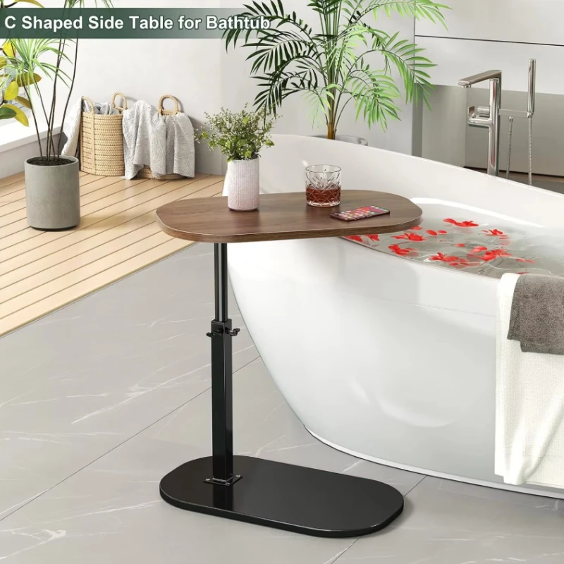 طاولة قهوة قابلة للتعديل بعجلات، مكتب متعدد الاستخدامات، طاولة جانبية أنيقة، مثالية للسرير والأريكة، متوفرة بألوان الأسود والأبيض والبيج.