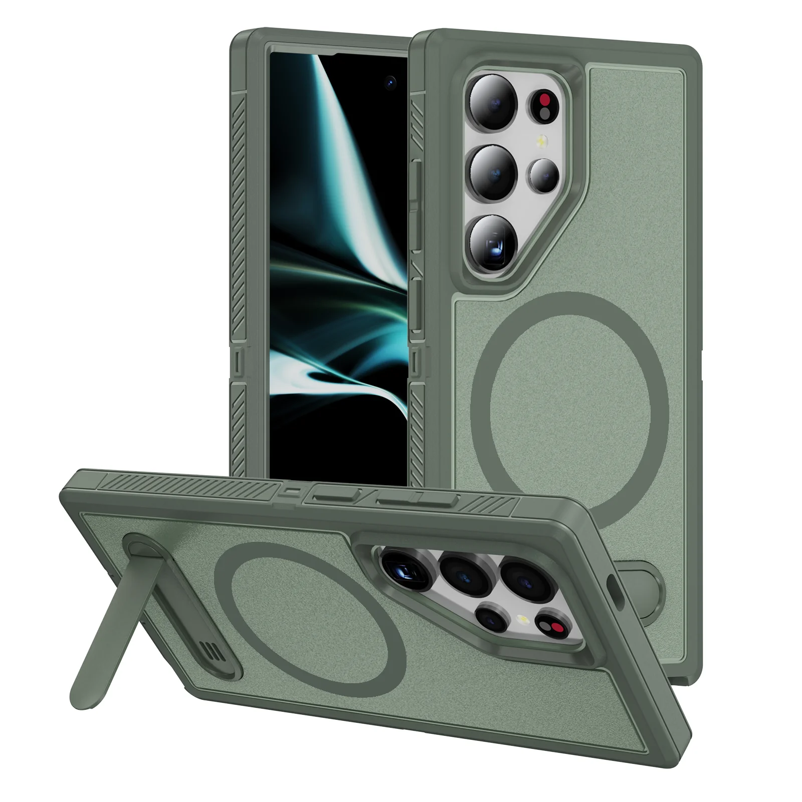 Magnetic Slim Case with Drop Protection and Built-in Kickstand