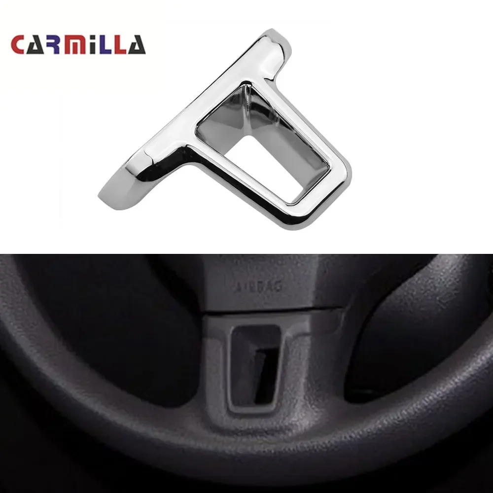 Car Steering Wheel Bottom Middle Chrome Cover Insert Trim For VW 2009-2013 Golf 6 Mk6 Bora 2011-2014 Polo Jetta Eos Touran Caddy car moulding decoration car air conditioner trim interior moulding trim strip car grille trim car gear cover trim car headlight switch trim cup holder trim cover