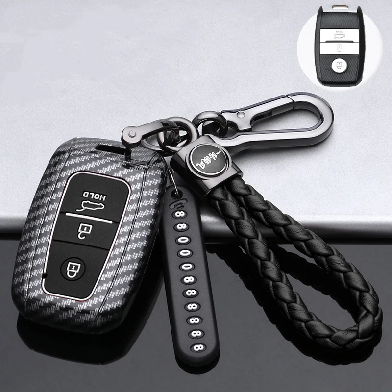 ABS Carbon Car Key Cover Fob Case Protect For Kia Sportage Carens Seltos Stonic Niro Pro Ceed Rondo Picanto Morning Accessories