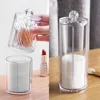 Acrylic Makeup Organizer Cotton Swabs Containerwith Bamboo Lid Cosmetic Transparent Box Cotton Pad Organizer Jewelry Storage Box 1