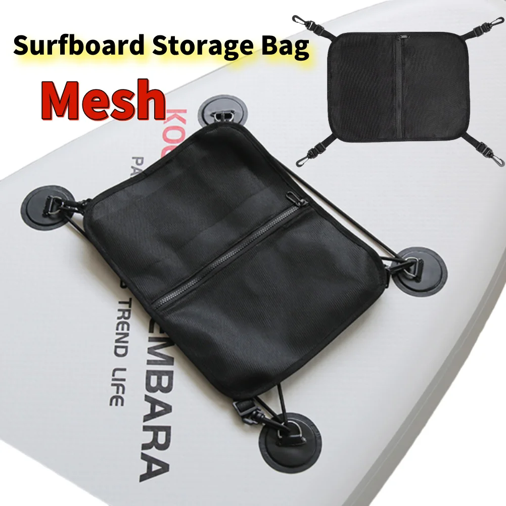 Waterproof Paddleboard Deck Bag with Mesh Pouch and Adjustable Buckle Surfing Accessories