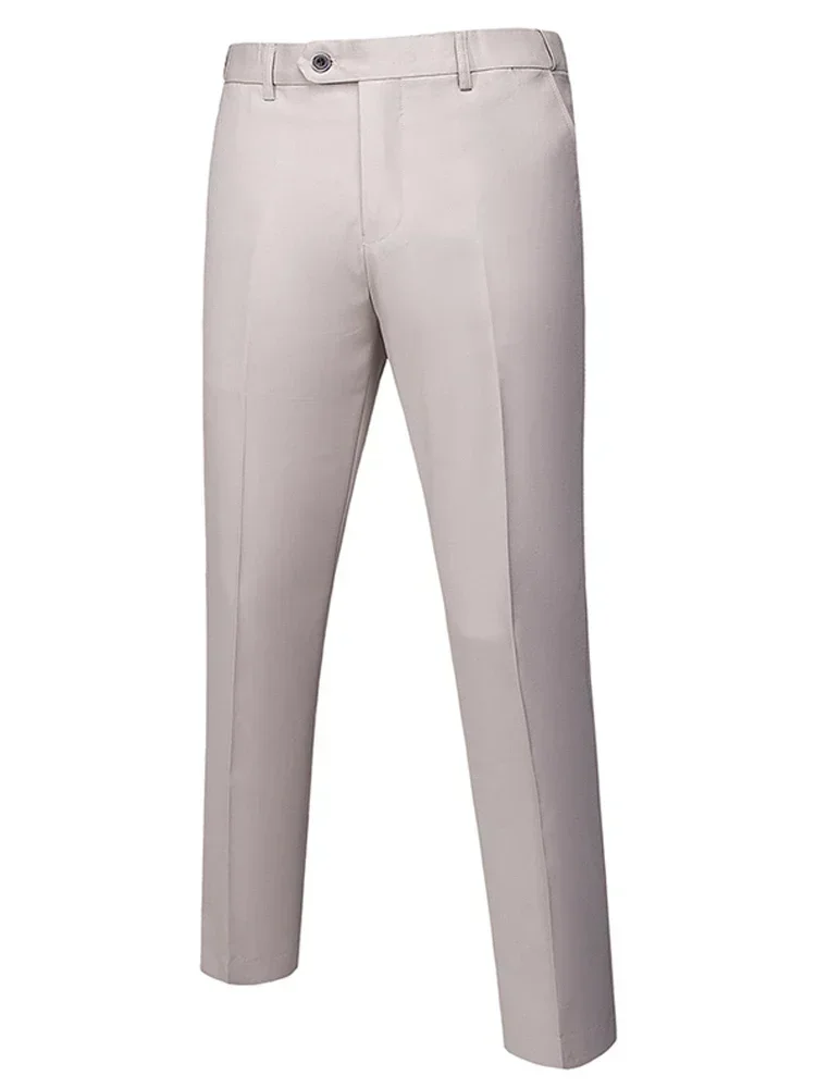 Suit Pants S-6XL Men's Fashion Boutique Solid Color Formal Business Suit Trousers Groom Wedding Dress Men Casual Suit Pants