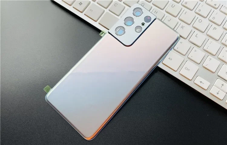 삼성 갤럭시 S21 울트라 5G G998 6.8 유리 배터리 뒷면 커버 수리 용 S21Ultra 하우징 도어 후면 케이스 + 카메라 렌즈 교체