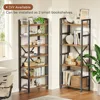 Triple 4 Tier Bookshelf, Bookcase with 11 Open Display Shelves, Wide Book Shelf Book Case for Home & Office, Rustic Brown 5