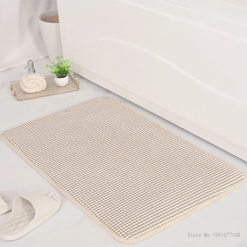 Bathroom Non Slip Foot Mat, Anti Fall prevention Bedroom Bedside, Household Resistant Bathroom Products Absorbent Bath Mats, 1Pc
