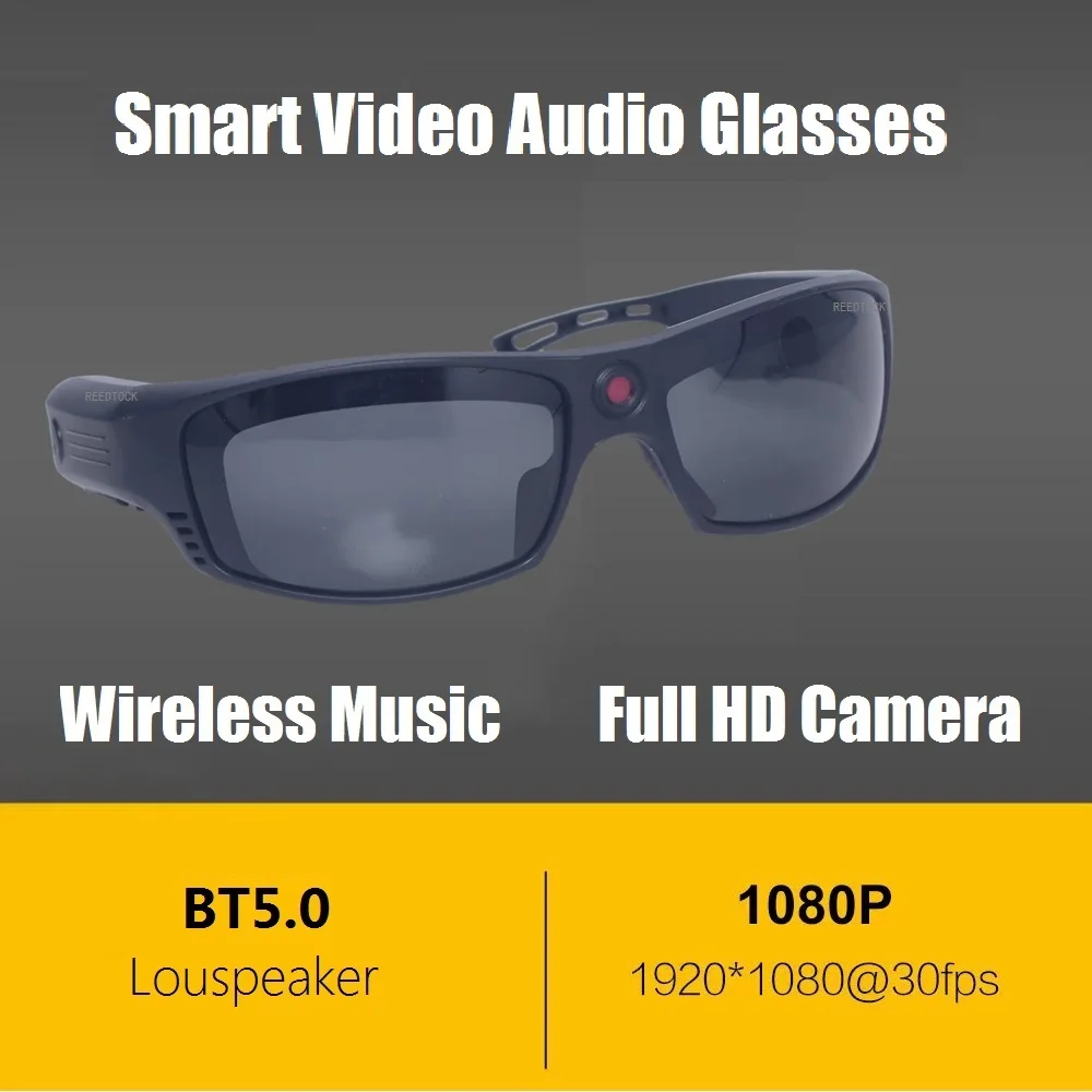 Smart Music Glasses Mini Camera 1080P Video Sunglasses With Bluetooth Earphones for Outdoor Driving Cycling,Eyewear Camcorder
