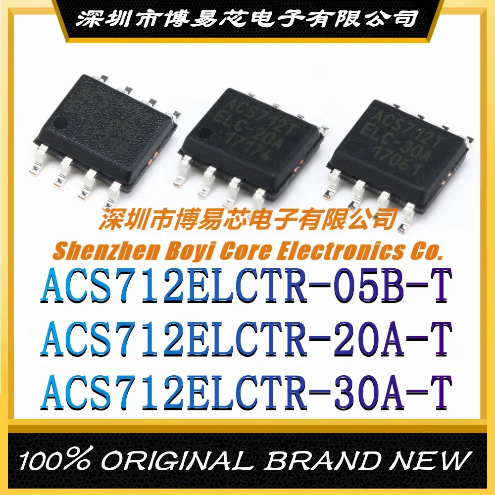 

ACS712ELCTR-05B-T ACS712ELCTR-20A-T ACS712ELCTR-30A New Original Genuine Current Sensor Voltage Isolation IC Chip SOP-8