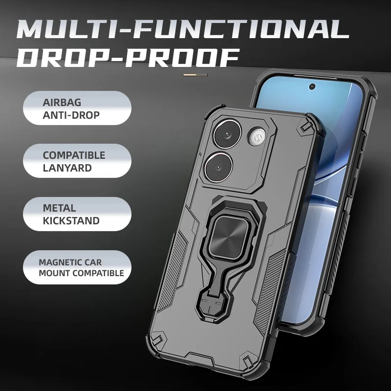 Heavy Duty Rugged Hard Case with Stand and Ring Holder Armor