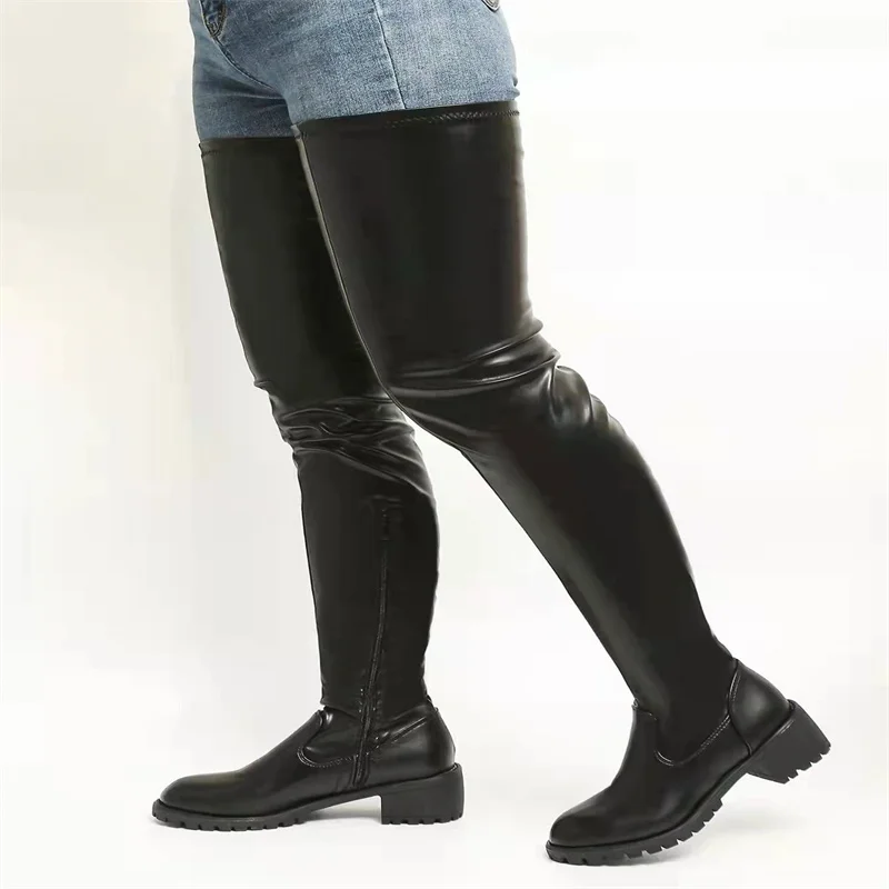Women's Boots Trend 2023 Autumn Winter Over-the-knee Boots Side Zipper Sexy Nightclub Long Boots for Women Plus