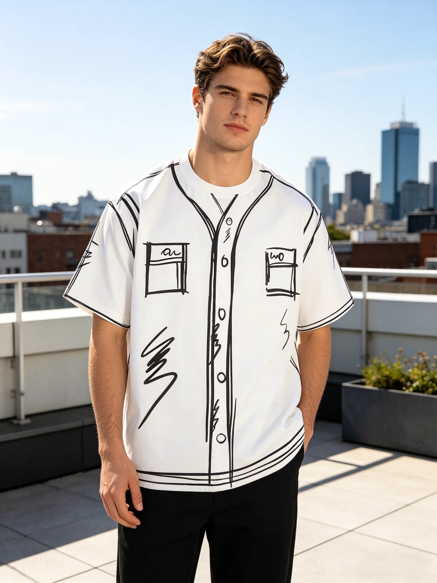 Trendiges, kurzärmeliges T-Shirt mit Rundhalsausschnitt für Herren, geeignet für alle Jahreszeiten, lässig und bequem.