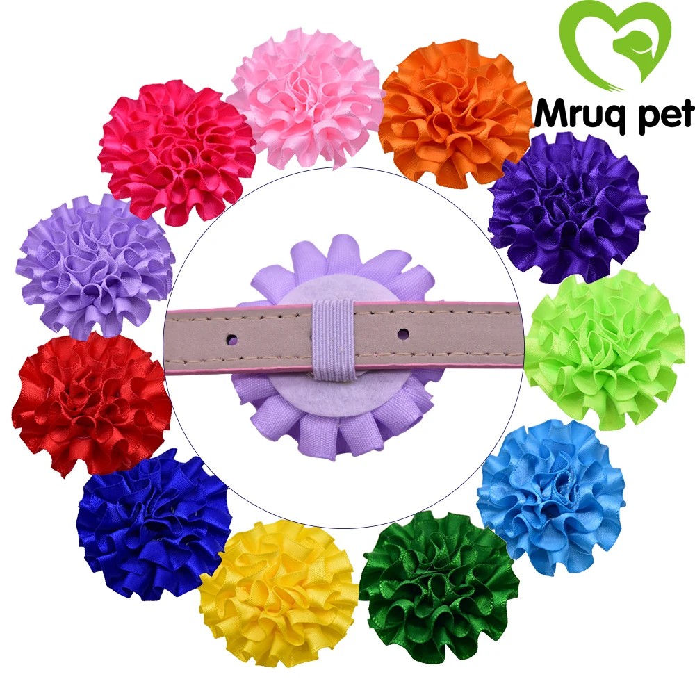

Adorable Flower 30PCS Pet Dog Cat Collar Charms Pet Collar Accessories Removable with Rubber Bands