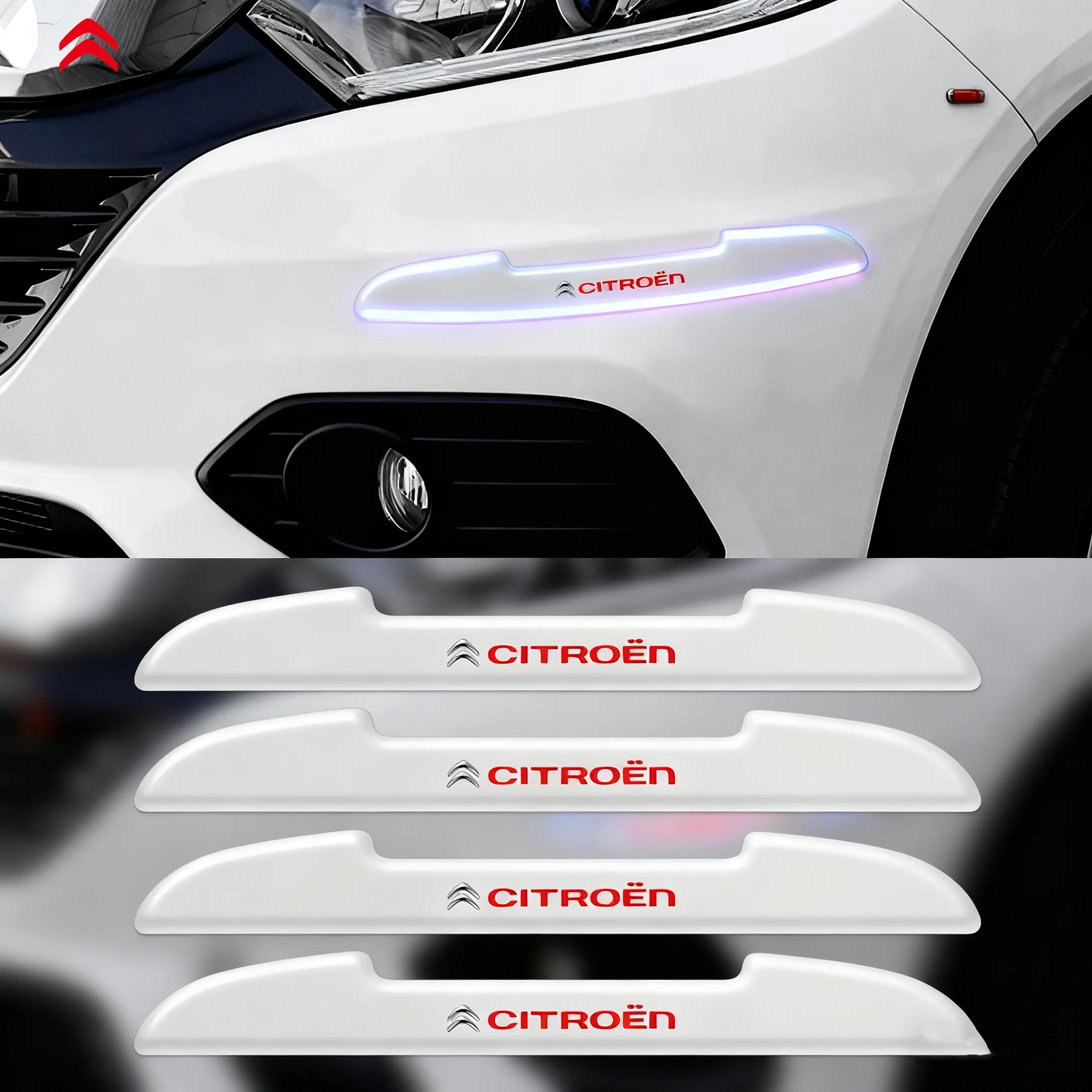 4-Piece Car Anti-Collision Bumper Strips - Door Edge Protective Stickers