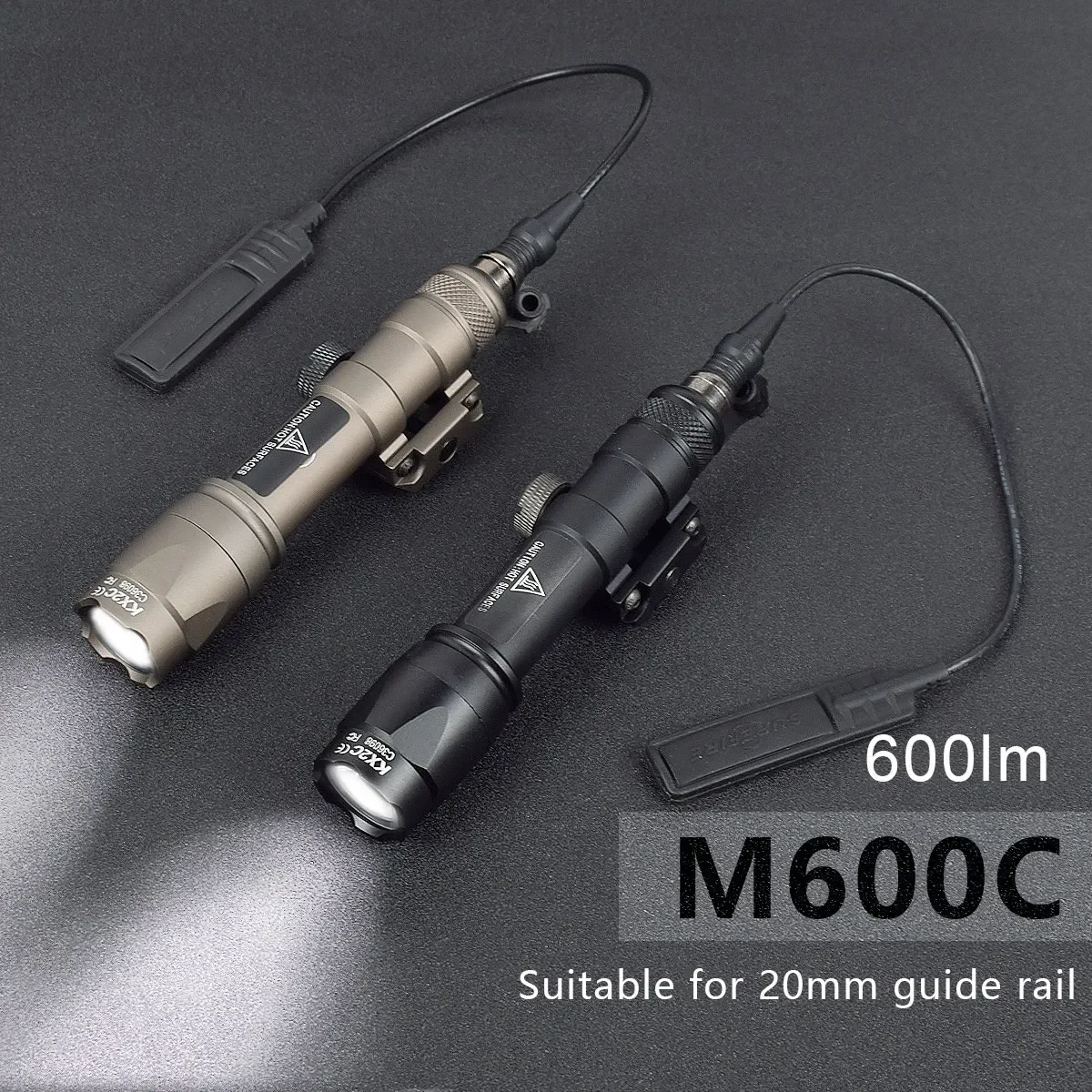 Тактический фонарик Surefir M300, M600, M600C, разведывательное устройство с двумя функциями, переключатель давления, 600 люмен, охотничье оружие, стандартное оружие цена и фото