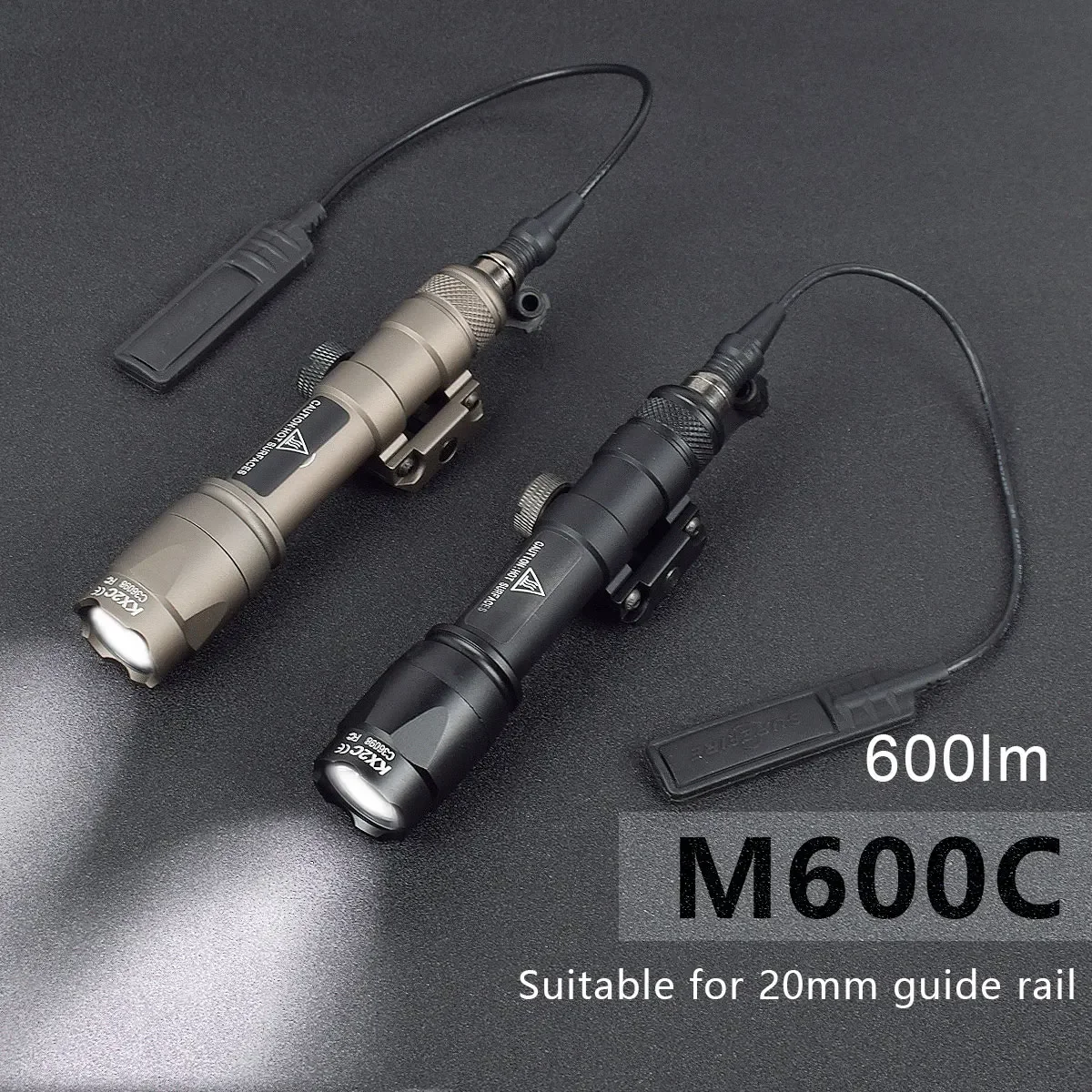 

Surefir Tactical Flashlight M300 M600 M600C Scout Light With Dual Function Pressure Switch 600 Lumen Hunting Weapon Gun Light