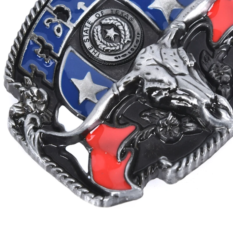 Western Herren Cowboy Cowgirl Bull Texas Legierung Leder Gürtels chnalle Vintage Punk – Detail 7
