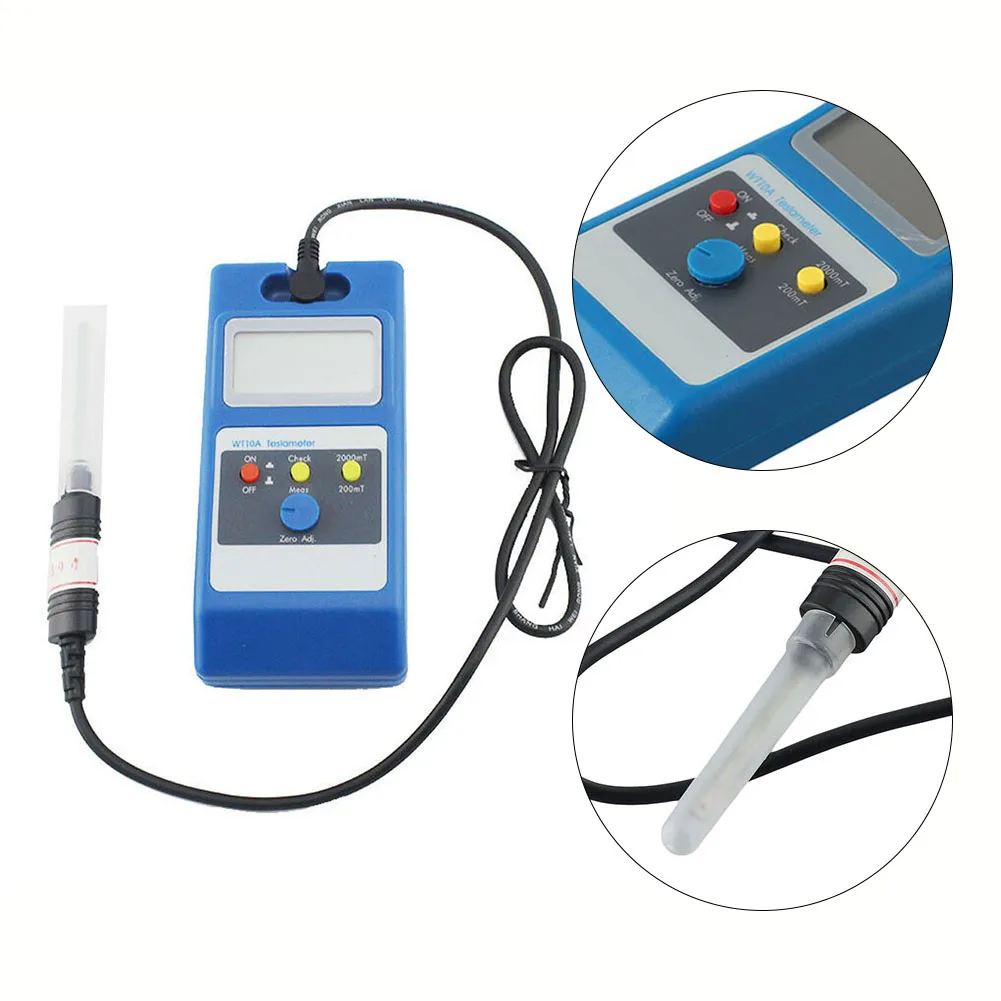 

WT10A Gaussmeter Digital Gigital Gauss Meter Magnetometer Surface Magnetic Field Tester 0~2000mT Fluxmeter Ns Function Search