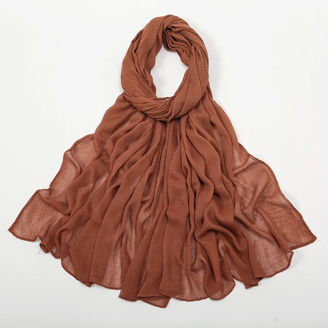 Nouveau Hijab en rayonne froissé pour femmes, écharpe musulmane, châles longs, Turban islamique solide, bandeau Heascarf, bandeau Ramandan