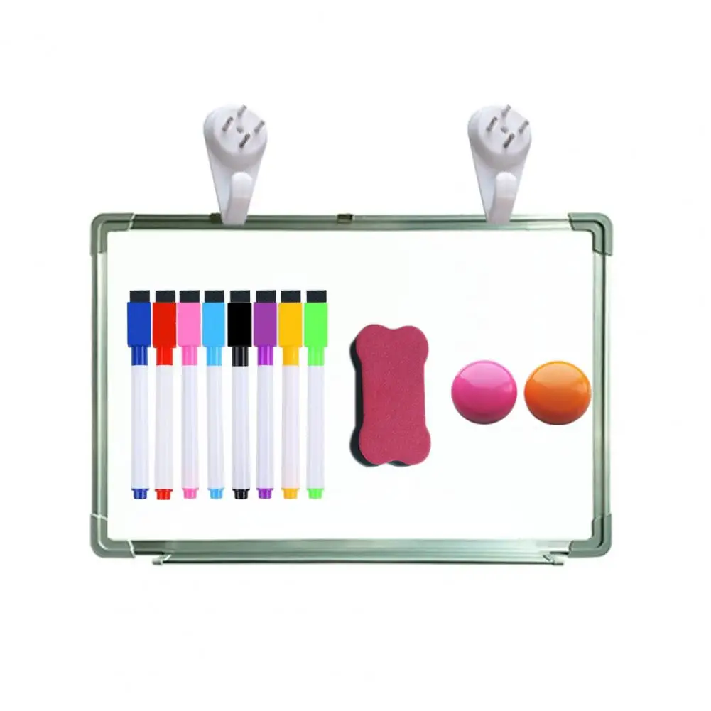 Memo Board Aluminum Frame Whiteboard with Film 8 Color Markers Eraser Included Writing Board for Office Home Training Whiteboard