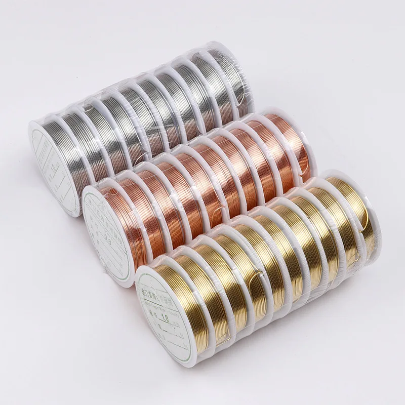 0.2-1mm Copper Wire Metal Thread DIY Jewelry Wire Gold/Silver/Rose Gold  Crafts Wire For