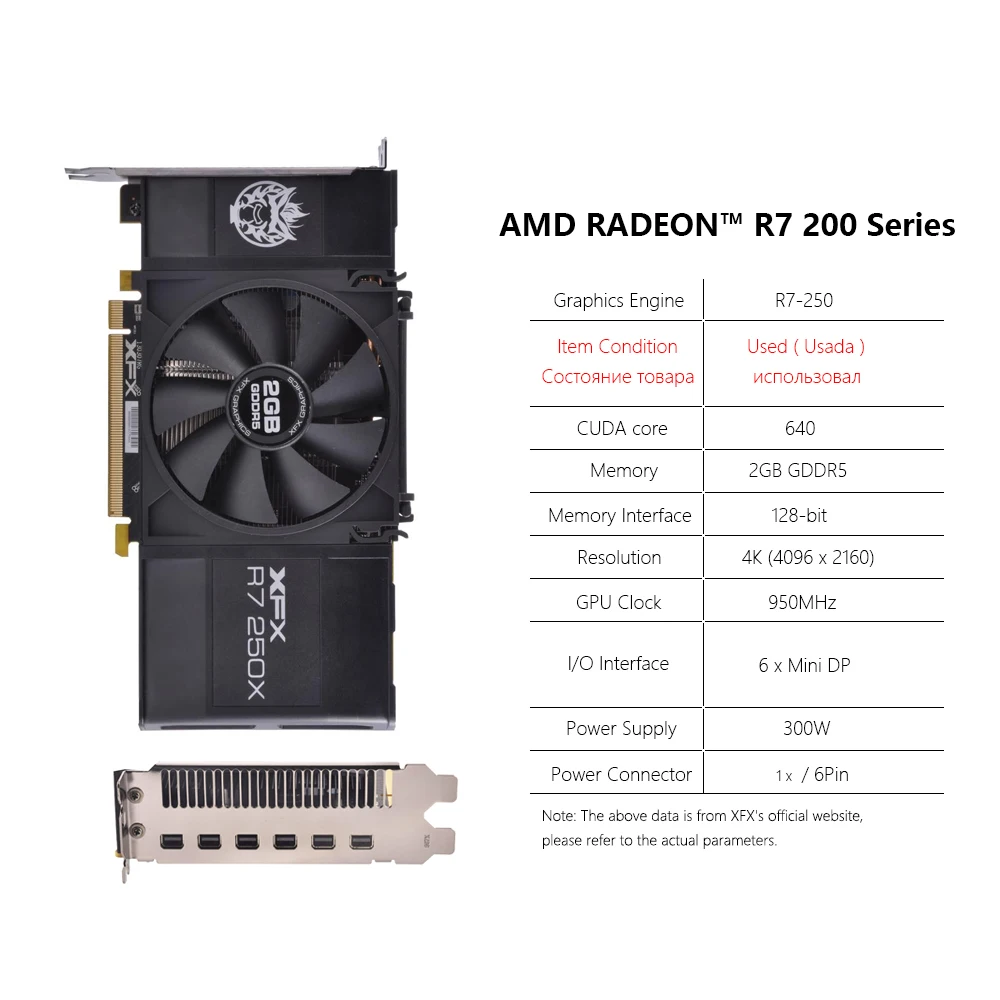 best video card for gaming pc XFX Radeon R7 200 2GB Graphics Cards GDDR3 128bit Gaming Video Card DirectX 12 Desktop Computer GPU DVI-D/HDMI/DP(R7 240/R9 390) external graphics card for pc Graphics Cards