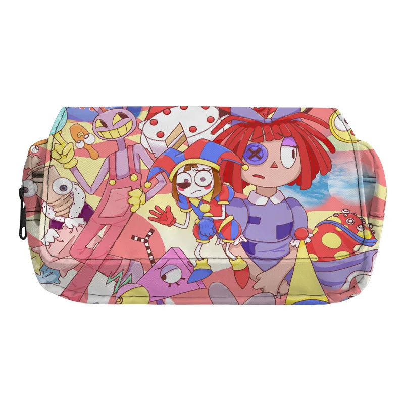 

Anime The Amazing Digital Circus Pencil Case Kawaii Makeup Box Kids Big Capacity Pencil Bag Students School Zipper Stationery