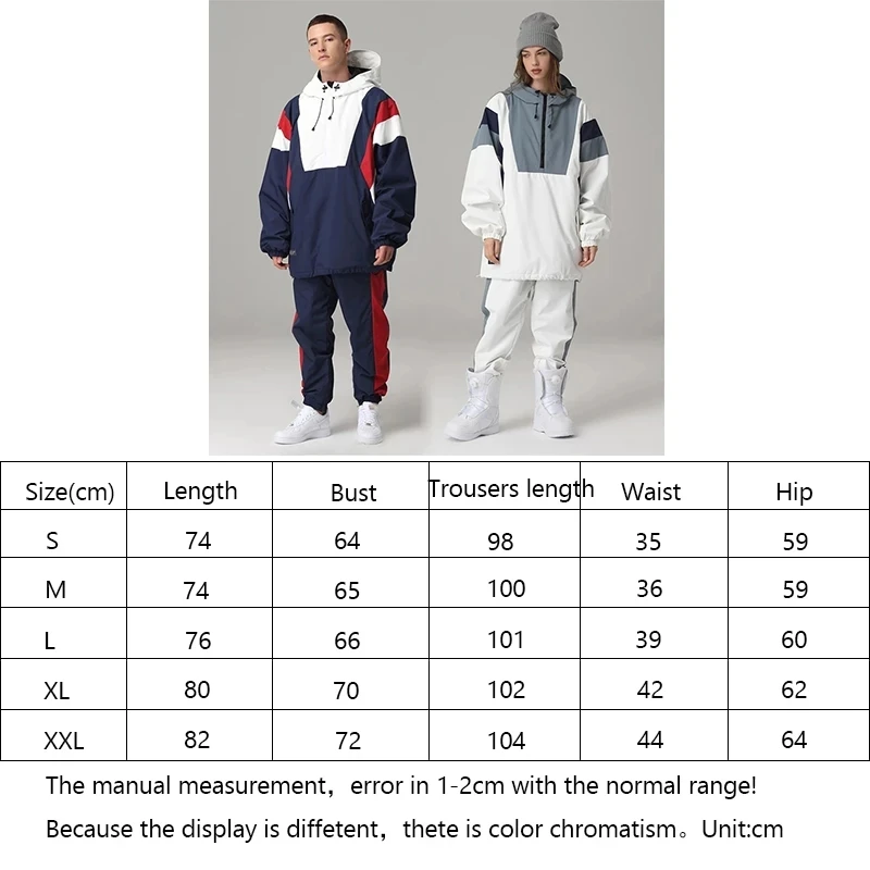 Snowboard Jacket Overalls Set New Ski Suit Women Men Outdoor Sports Warm Splicing Winter Ski Clothing Wind Proof Waterproof