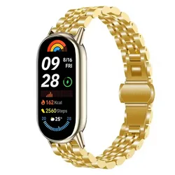 Stainless Steel Metal Strap Wristband for Smartwatch Accessories (Gold)