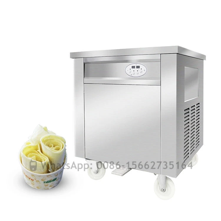 

50cm Single Round Pan Stainless Steel Frozen Ice Cream Rolls Fried Ice Cream Machine Ice Roll Machine